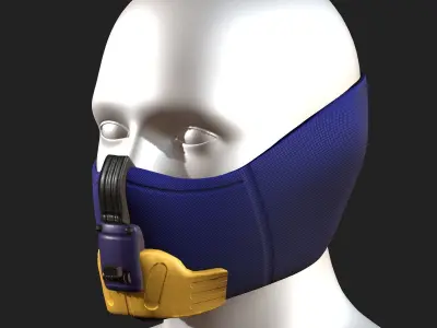 Gas mask respirator scifi futuristic 3d model  Low-poly 3D model
