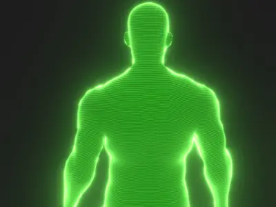 Animated Human Hologram Male 3D Model Low-poly 3D model