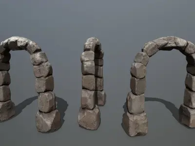 wall set Low-poly 3D model