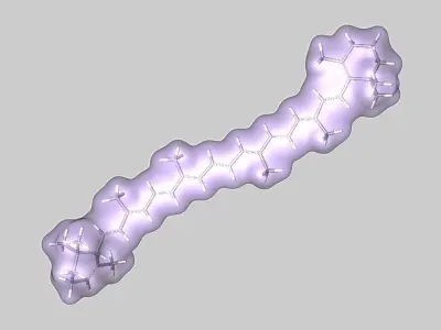 Collection of carotene molecules 3D model