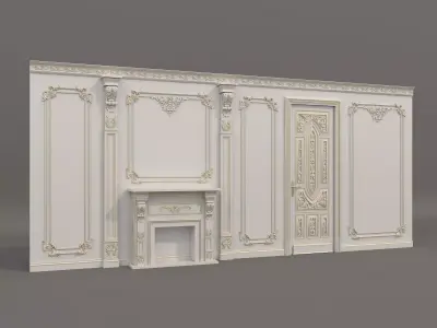 Wall Molding in Classic French style 51 3D model