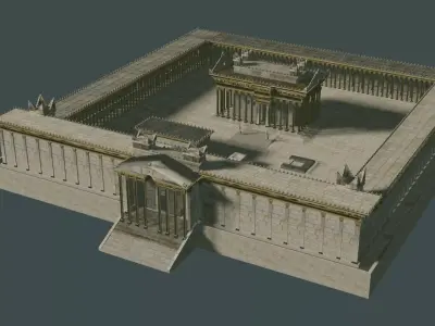 Temple of Bel game ready PBR 3D model