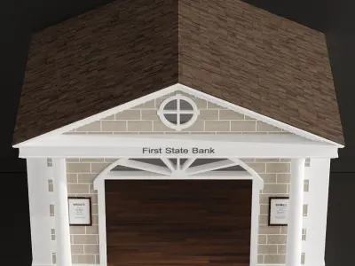 Children playhouse First state Bank for kids 3D model