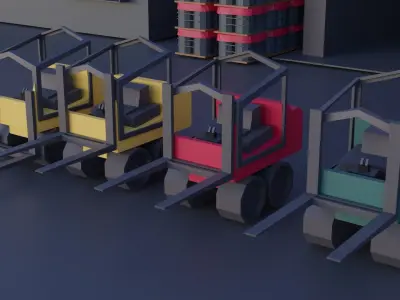 Low poly Factory package Low-poly 3D model