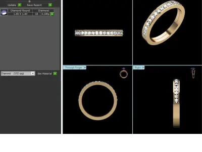 Diamond Ring For Women 3d Print Model 3D print model 6