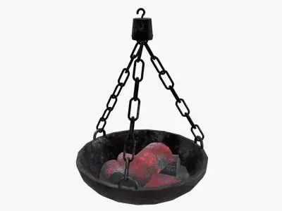 Medieval Torch V28 Low-poly 3D model