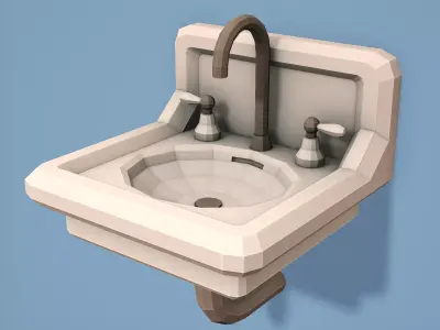 Old Sink - Low Poly Mobile Ready Low-poly 3D model