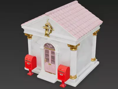 Cupids Courier Marble Post Office 3D Model Low-poly 3D model