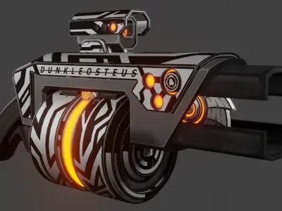 Sci-fi grenade launcher Low-poly 3D model