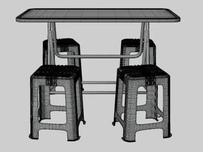 Thai Street Food table 3D model