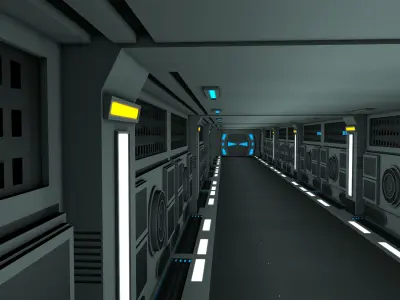 Sci Fi Interior Low-poly 3D model purchase