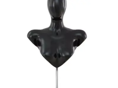 Female black bust on a metal stand 104 3D model