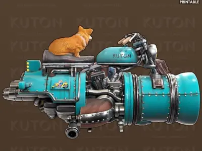 TOUJOU steampunk motorcycle 3D print model