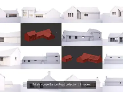 British House Barton Road collection 3D Model Pack