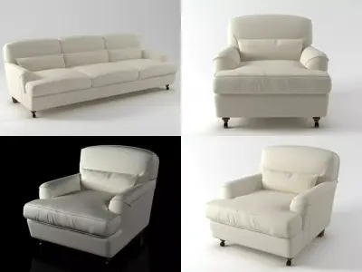 Raffles couch and chair 3D model