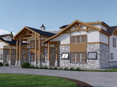 Revit Barndominium House FBX CAD Blue prints 3D model