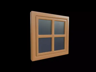 PBR low poly cartoon style window model Series 01 Low-poly 3D model