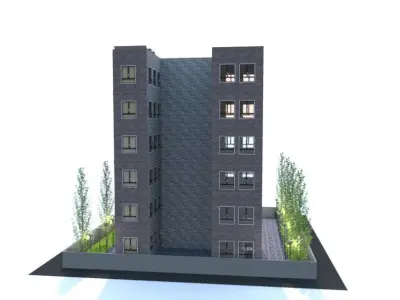 Beautiful residence building code 111 Low-poly 3D model
