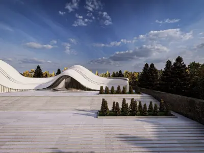 Amorphous Organic Cultural and Arts Center  Futuristic Design   3D model