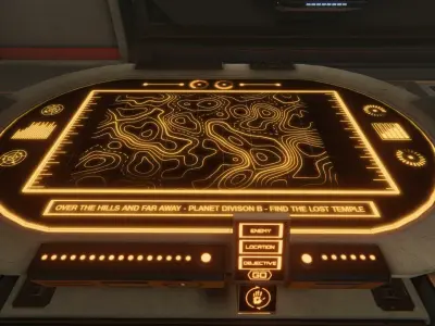 Sci-Fi Command Table - Game Ready Low-poly 3D model