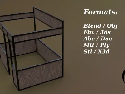 Stall stand 09 R Low-poly 3D model