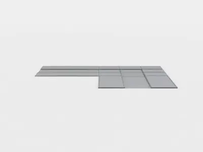 Road curve Low-poly 3D model