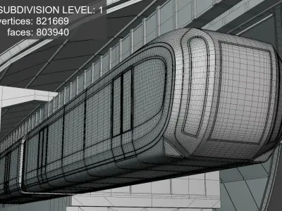 Elevated trains stations 3D Model Pack