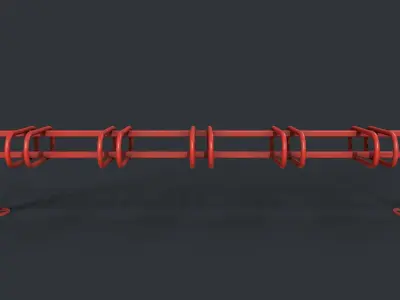 Bike Rack 11 PBR Game Ready Low-poly 3D model