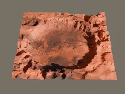 Crater landscape 3D model 18K 3D model
