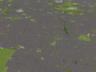 Lombardy Italy 50x50km 3D City Map 3D model