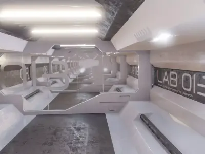 sci-fi laboratory tunnel  3D model