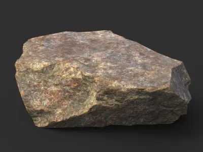 Low poly Brown Granite Rock Pack 200104 Low-poly 3D model
