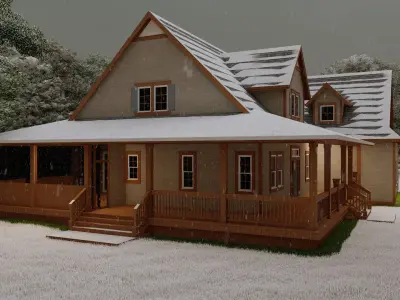 Casa Scene-villa-modern house 3D model 18