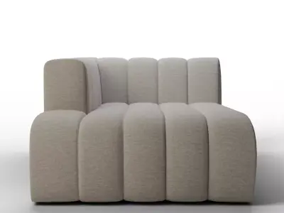 Langham Channeled LAF Chaise - Napa Modern Sectional Sofa Low-poly 3D model