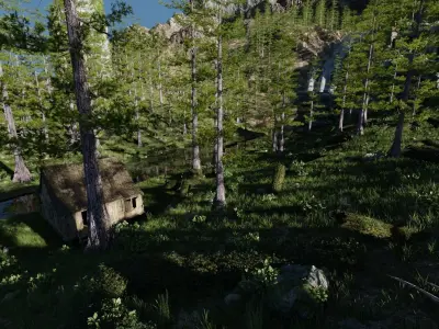 Old House in Forest Scene 3D model