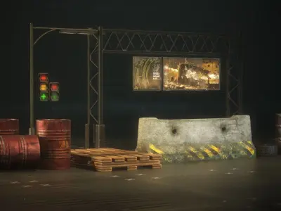 City street props Free low-poly 3D model