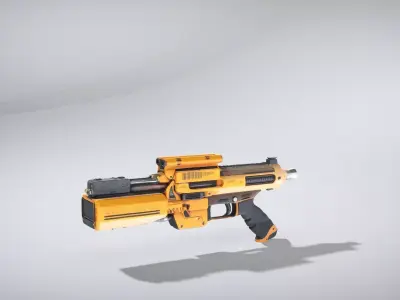 Portable Railgun with Ceramic Insulators Low-poly 3D model