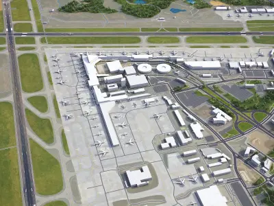 Helsinki Airport Low-poly 3D model
