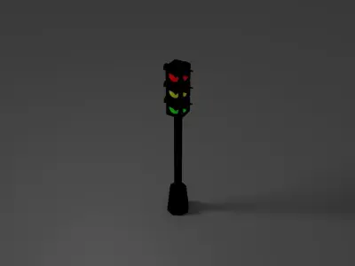 Traffic lights Low-poly 3D model 3