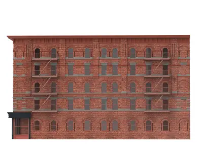 Old brick house from New York 3D model