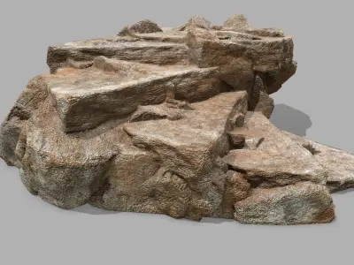 Stair rock Low-poly 3D model get