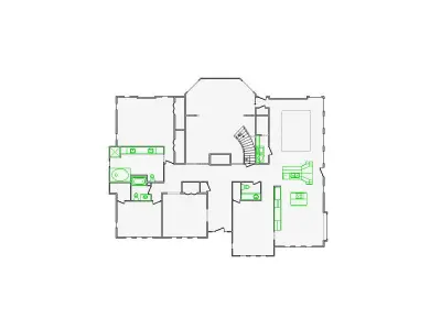  Detailed Interior Sketch - 7001-10000 SF - Xactimate 3D model