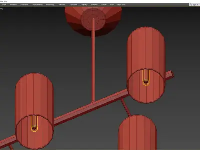 Glass Cylinder Chandelier Low-poly 3D model