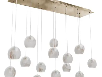 Lazio 15-Light Linear Multi-Drop Pendant Currey Company  3D model