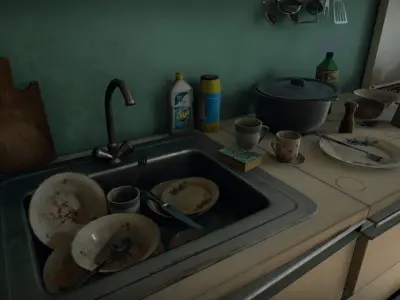 Post Soviet Kitchen  - UE5 Low-poly 3D model