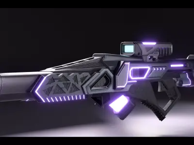 Sci-fi Rifle Low-poly 3D model