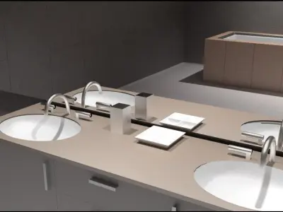 Bathroom with shower  3D model