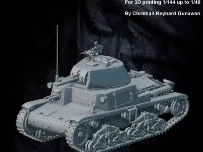 WWII Italy Carro Armato M13 40 light tank 3D print model