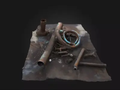 Rustic Remnants Weathered Debris Collection 3D model