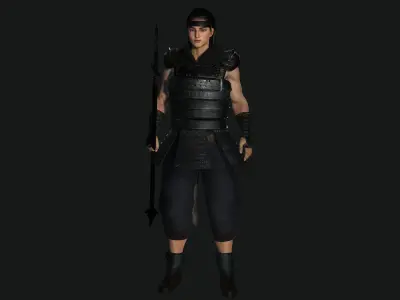 AAA 3D REALISTIC ASIAN JAPANESE CHARACTER - WARRIOR or KNIGHT Low-poly 3D model
